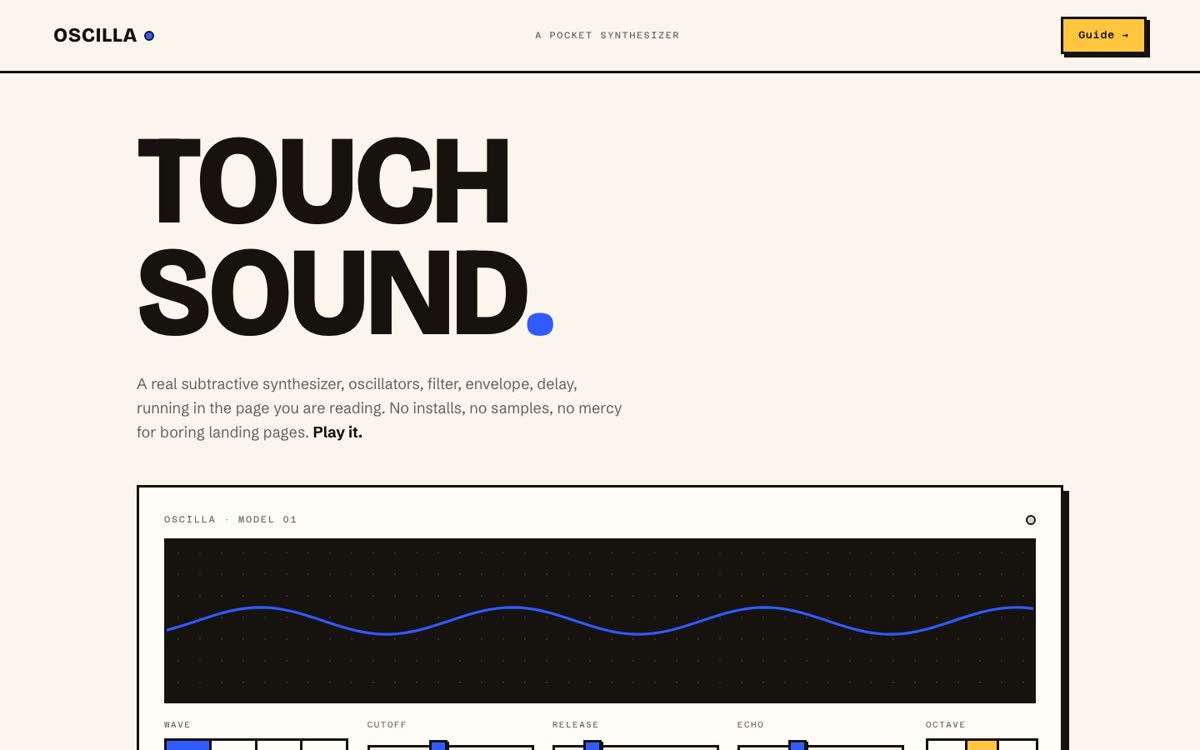 OSCILLA — playable browser synthesizer